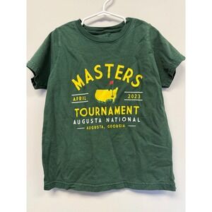 Masters Tournament 2023 Augusta National Kids XS Green Graphic T-Shirt Golf Tee